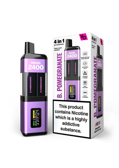 Angel 2400 Puffs Disposble Vape by Vapes Bars (Pack of 5)-Blueberry Pomegranate-vapeukwholesale