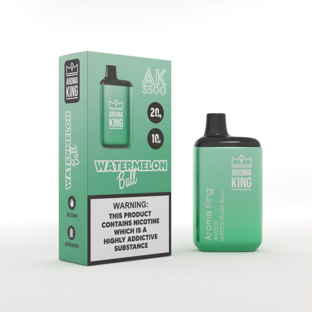 Aroma King AK5500 Metallic Disposable Vape Pod Box of 10-Watermelon Bull-vapeukwholesale