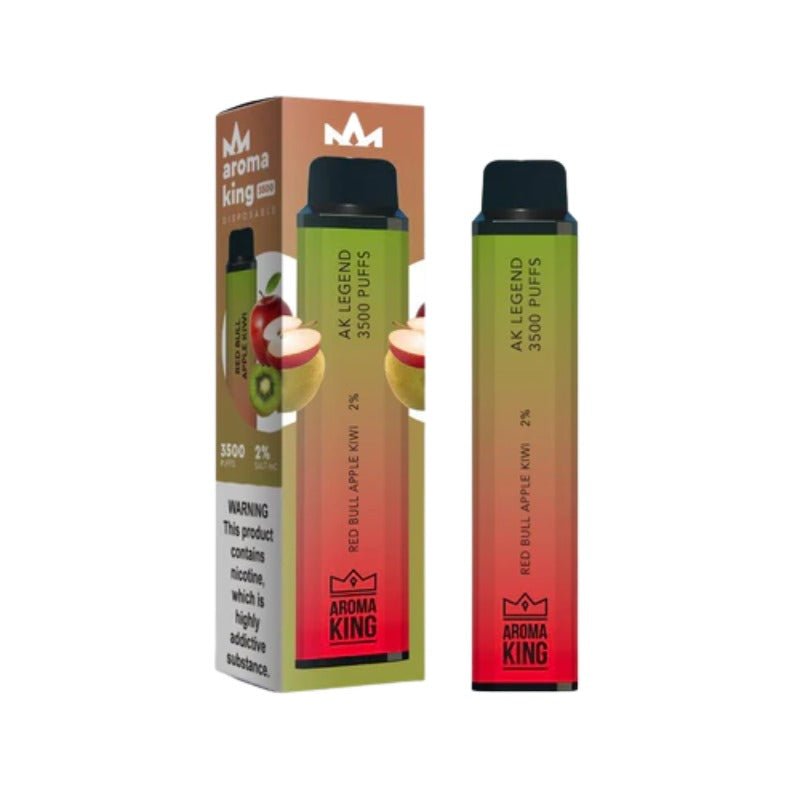 Aroma King Legend 3500 Disposable Vape Pod Box of 10-Red Bull Apple Kiwi-vapeukwholesale