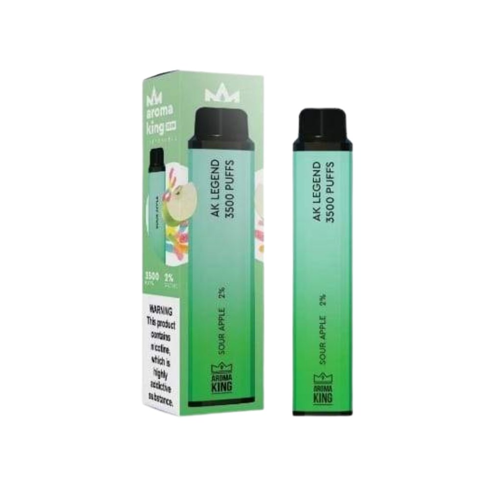 Aroma King Legend 3500 Disposable Vape Pod Box of 10-Sour Apple-vapeukwholesale