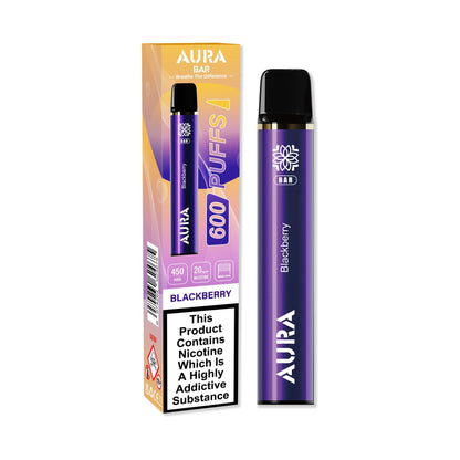 Aura Bar 600 Puffs Disposable Vape Pod Box of 10-Blackberry-vapeukwholesale