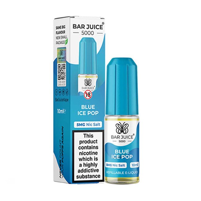 Bar Juice 5000 10ml Nic Salts E-liquids - Box of 10-Blue Ice Pop *New*-vapeukwholesale