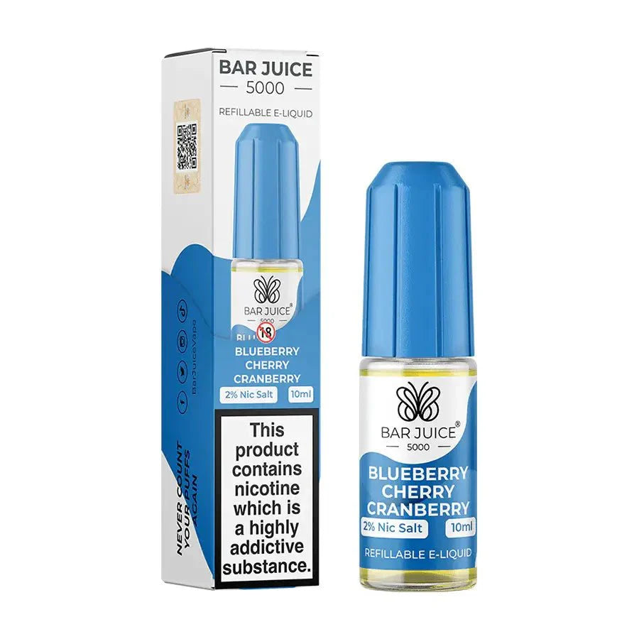 Bar Juice 5000 10ml Nic Salts E-liquids - Box of 10-Blueberry Cherry Cranberry-vapeukwholesale