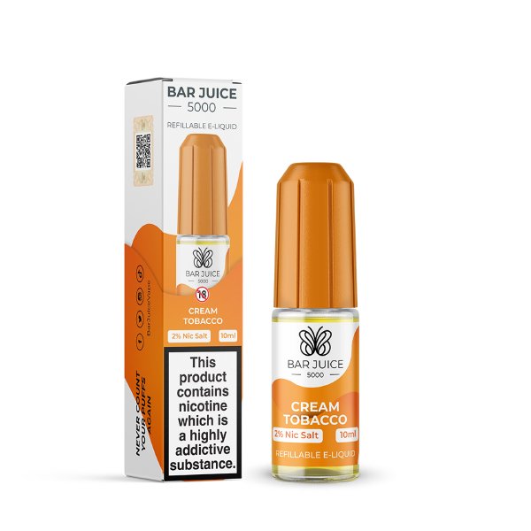 Bar Juice 5000 10ml Nic Salts E-liquids - Box of 10-Cream Tobacco-vapeukwholesale