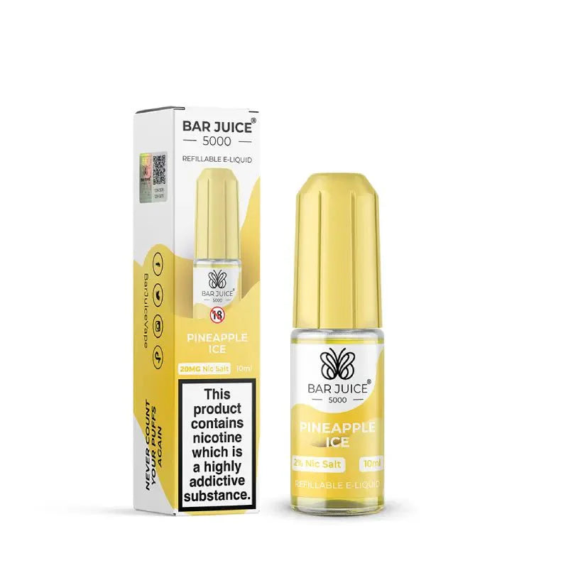 Bar Juice 5000 10ml Nic Salts E-liquids - Box of 10-Pineapple Ice-vapeukwholesale