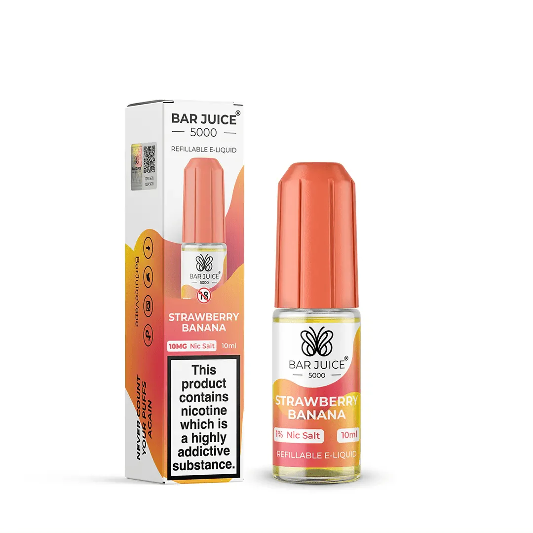 Bar Juice 5000 10ml Nic Salts E-liquids - Box of 10-Strawberry Banana-vapeukwholesale