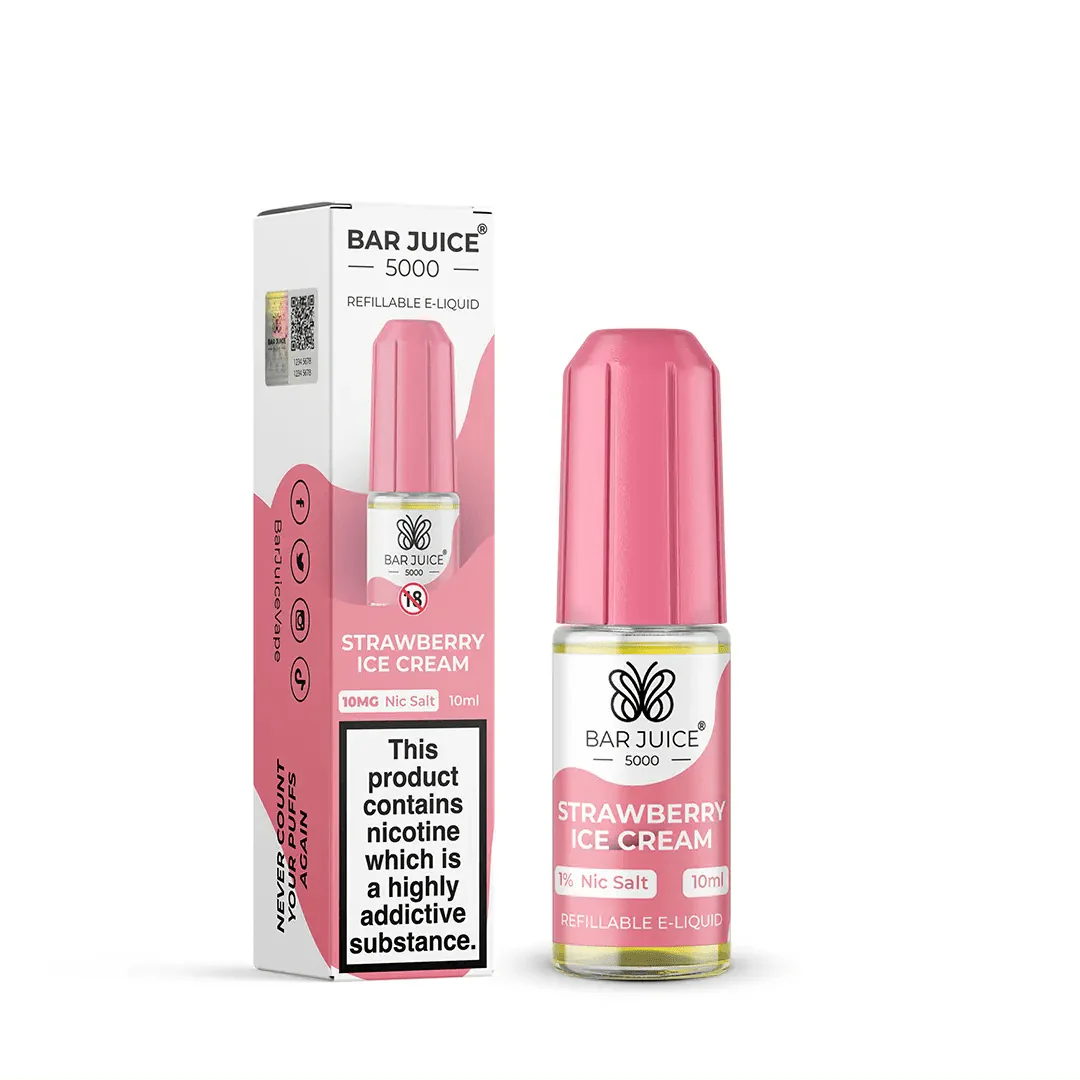 Bar Juice 5000 10ml Nic Salts E-liquids - Box of 10-Strawberry Ice-vapeukwholesale