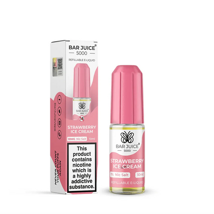 Bar Juice 5000 10ml Nic Salts E-liquids - Box of 10-Strawberry Ice-vapeukwholesale