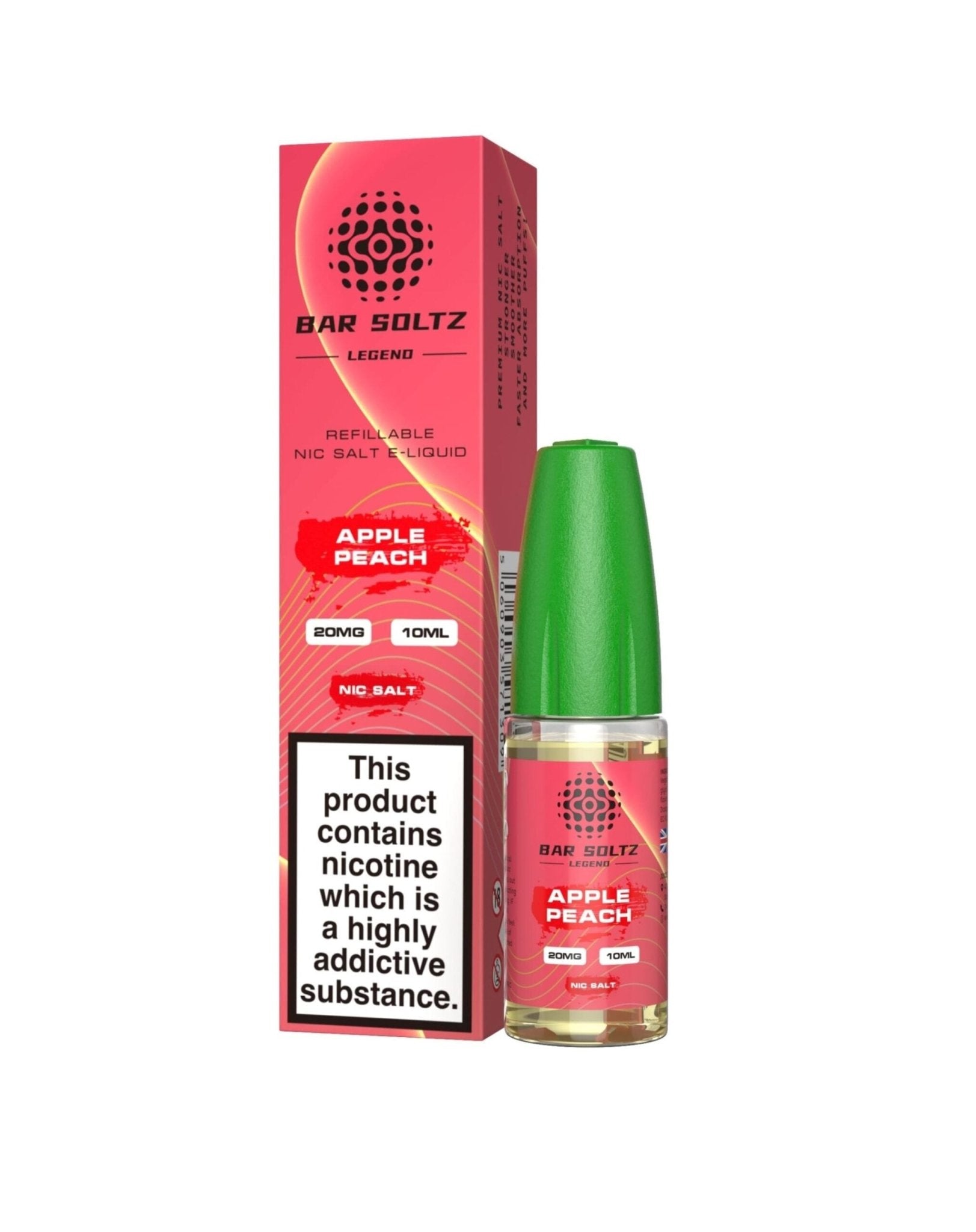 Bar soltz 10ml Nic Salt Pack of 10-Apple peach-vapeukwholesale