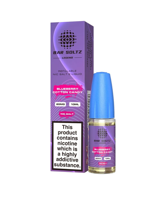 Bar soltz 10ml Nic Salt Pack of 10-Blueberry Cotton Candy-vapeukwholesale