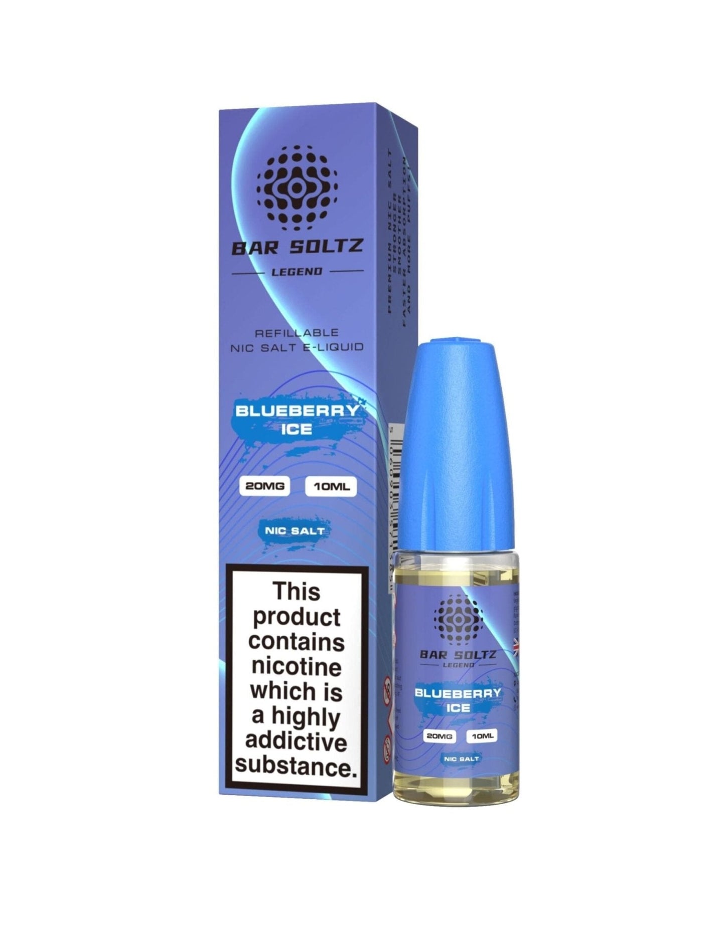 Bar soltz 10ml Nic Salt Pack of 10-Blueberry Ice-vapeukwholesale