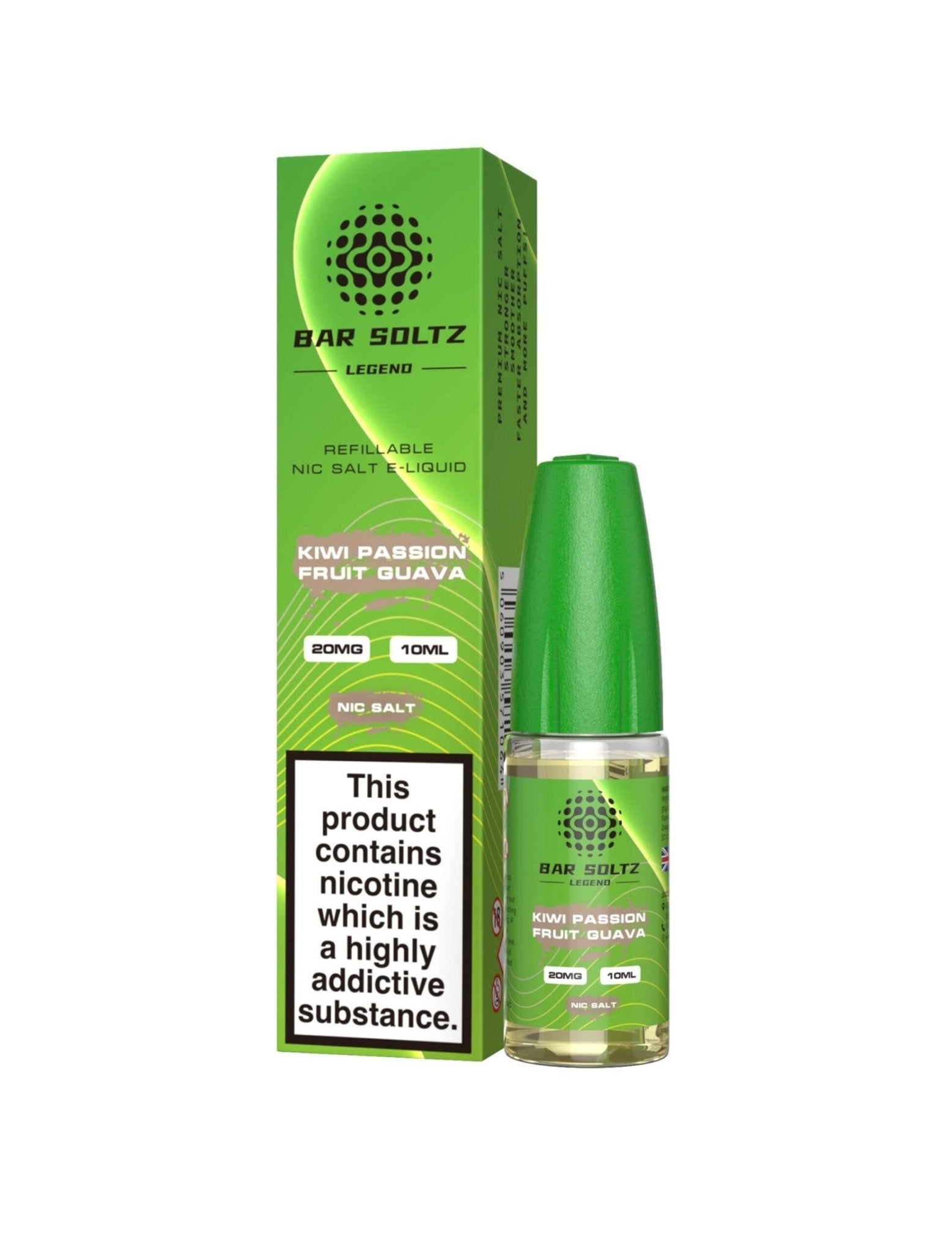 Bar soltz 10ml Nic Salt Pack of 10-Kiwi Passion Fruit-vapeukwholesale