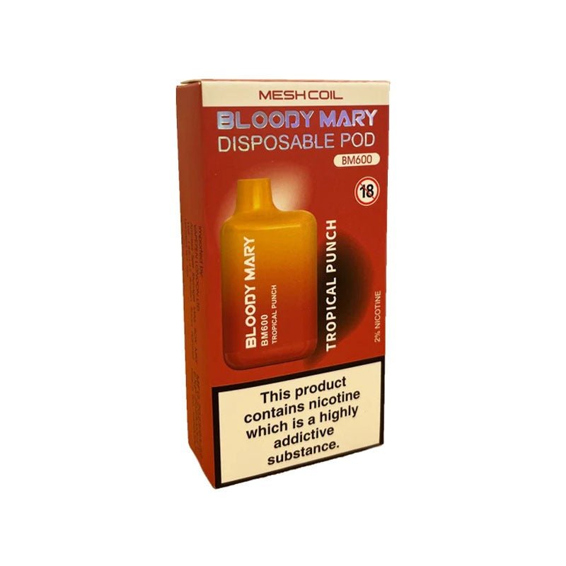 Bloody Mary BM600 Disposable Vape Pod Box of 10-Tropical punch-vapeukwholesale