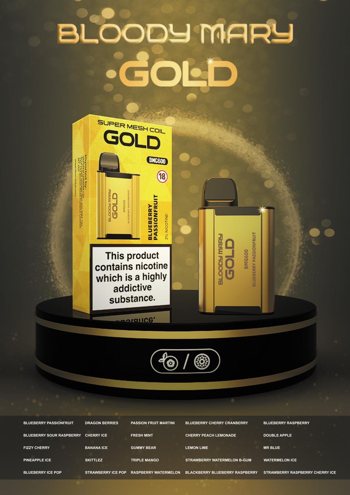 Bloody Mary Gold BMG600 Disposable Vape Pod - Box of 10