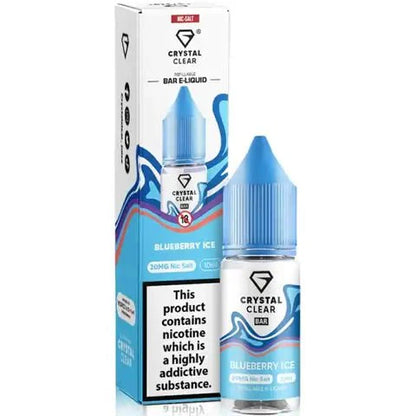 Crystal Clear Nic Salts 10ml- Pack of 10-Blueberry Ice-vapeukwholesale