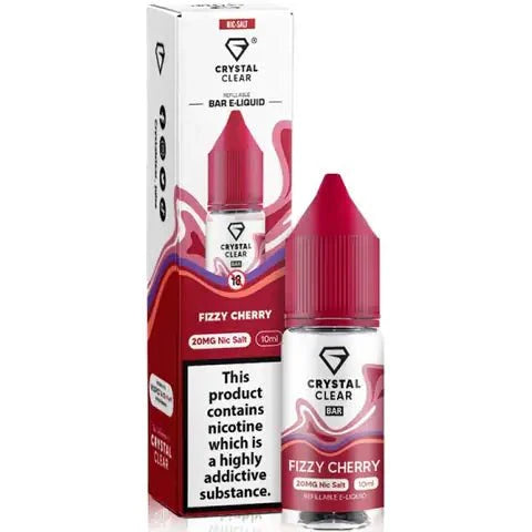 Crystal Clear Nic Salts 10ml- Pack of 10-Fizzy Cherry-vapeukwholesale