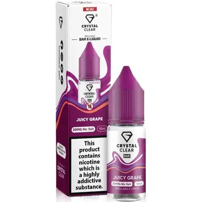 Crystal Clear Nic Salts 10ml- Pack of 10-Juicy Grape-vapeukwholesale