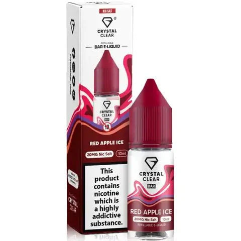 Crystal Clear Nic Salts 10ml- Pack of 10-Red Apple Ice-vapeukwholesale