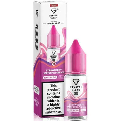 Crystal Clear Nic Salts 10ml- Pack of 10-Strawberry Watermelon Ice-vapeukwholesale