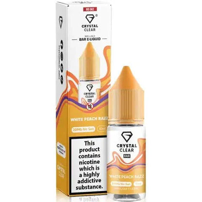 Crystal Clear Nic Salts 10ml- Pack of 10-White Peach Razz-vapeukwholesale