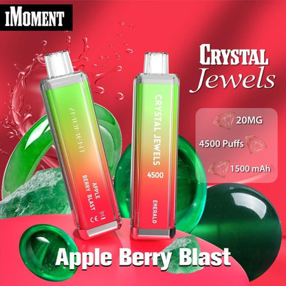 Crystal Jewels 4500 Disposable Vape Pod-Box of 10-Apple Berry Blast-vapeukwholesale