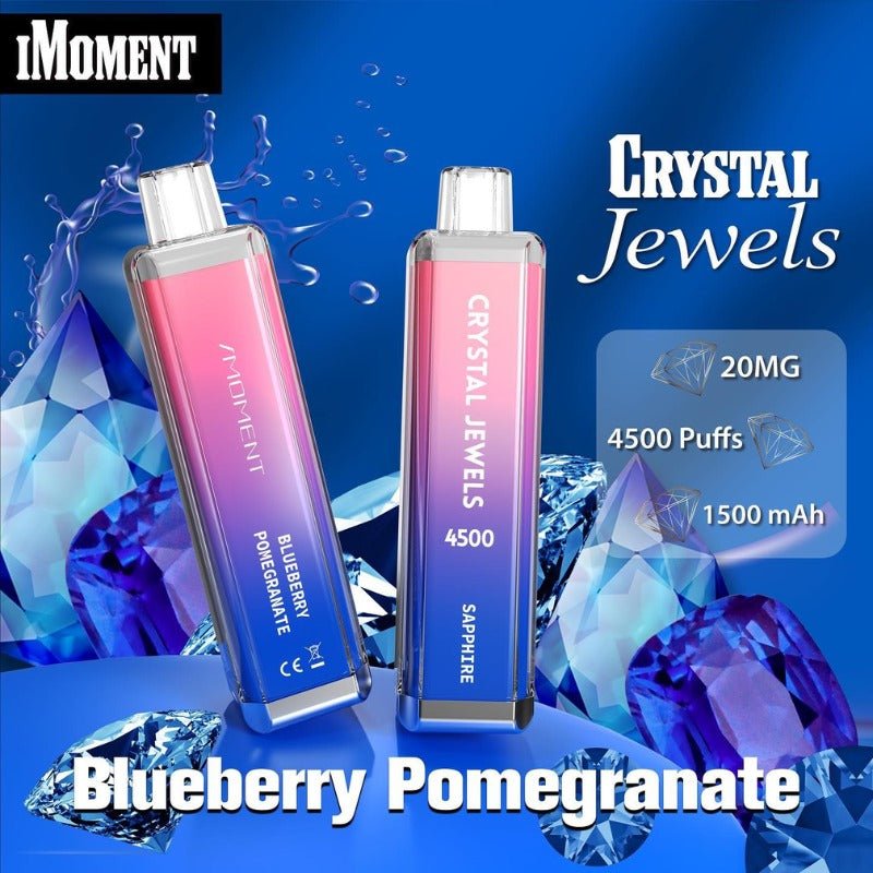 Crystal Jewels 4500 Disposable Vape Pod-Box of 10-Blueberry Pomegranate-vapeukwholesale