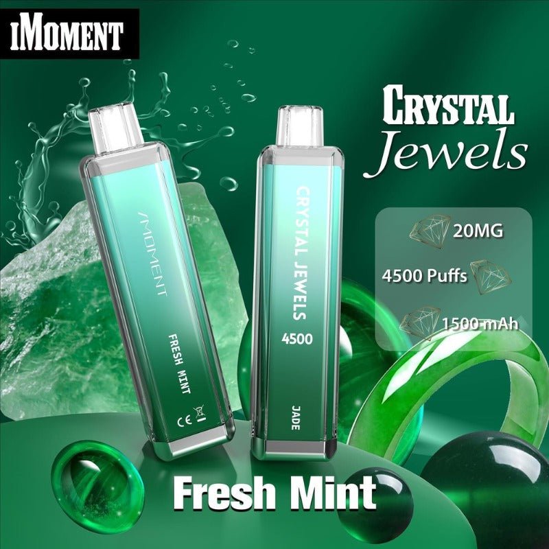 Crystal Jewels 4500 Disposable Vape Pod-Box of 10-Fresh Mint-vapeukwholesale