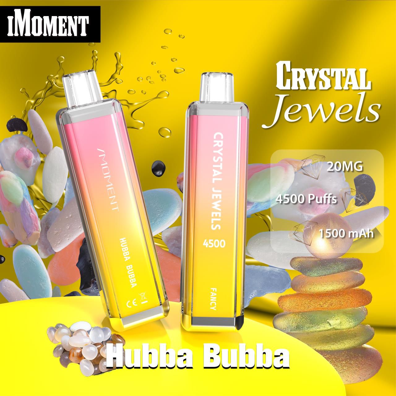 Crystal Jewels 4500 Disposable Vape Pod-Box of 10-Hubba Rubba-vapeukwholesale