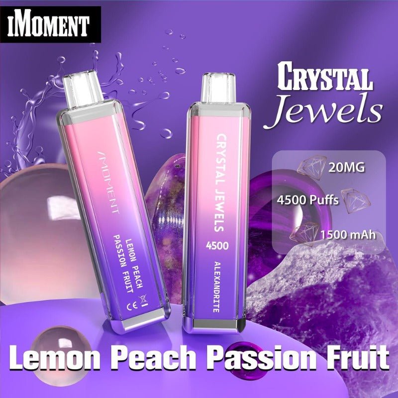 Crystal Jewels 4500 Disposable Vape Pod-Box of 10-Lemon Peach Passion Fruit-vapeukwholesale