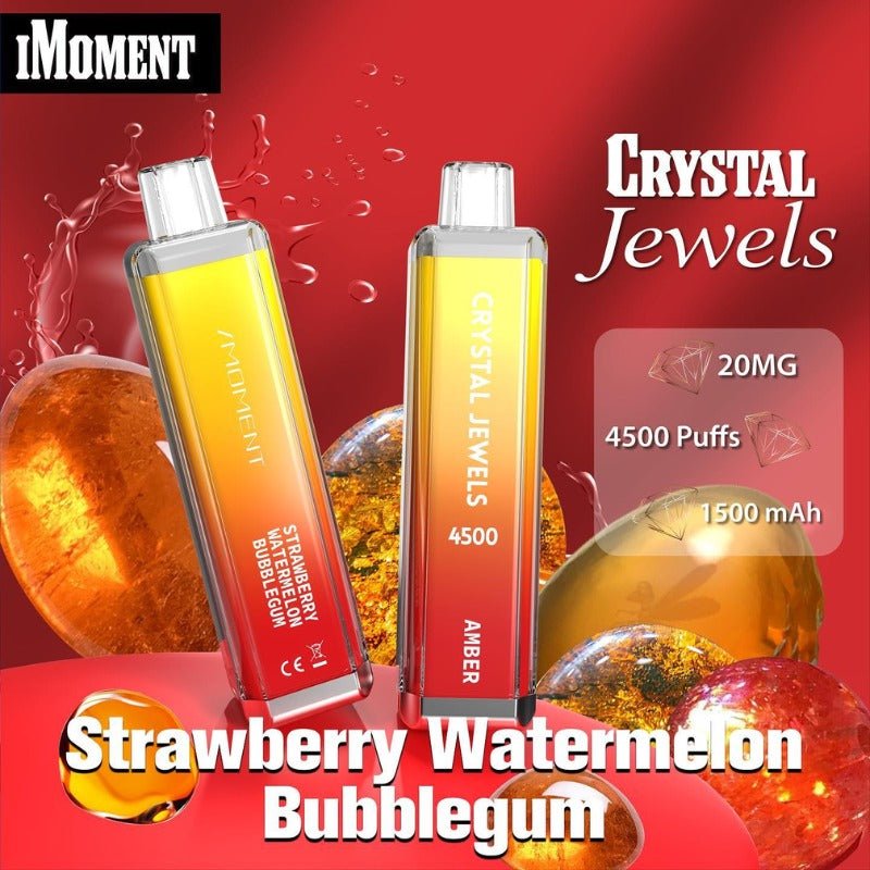 Crystal Jewels 4500 Disposable Vape Pod-Box of 10-Strawberry Watermelon Bubblegum-vapeukwholesale