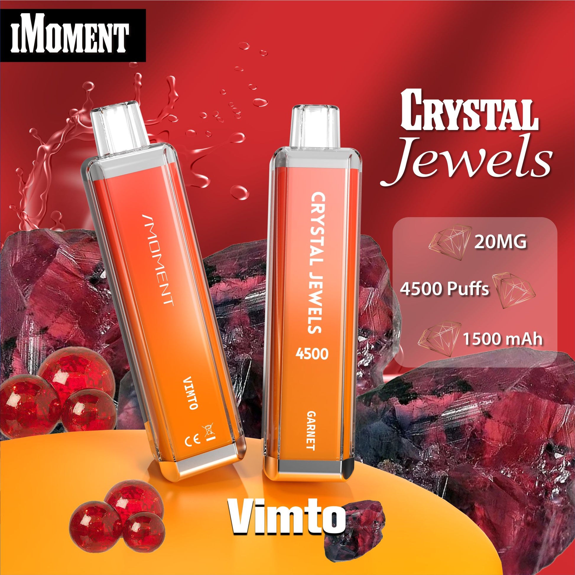 Crystal Jewels 4500 Disposable Vape Pod-Box of 10-Vimto-vapeukwholesale