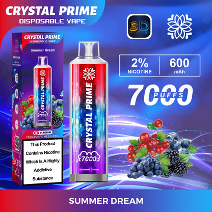 Crystal Prime 7000 Puffs Disposable Vape Box of 10