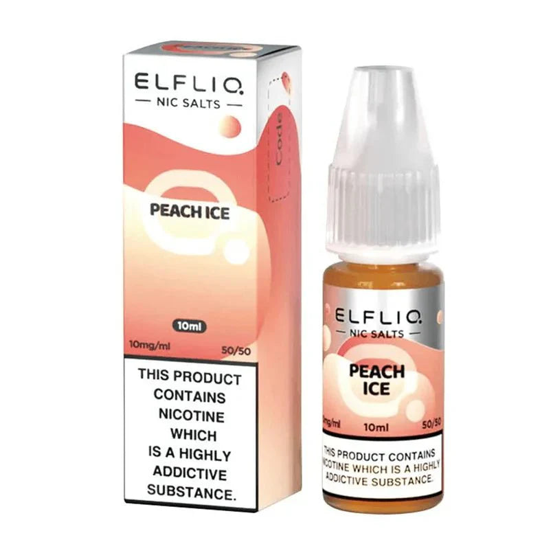 Elf Bar Elfliq Nic Salt - Box of 10-Peach Ice *New*-vapeukwholesale