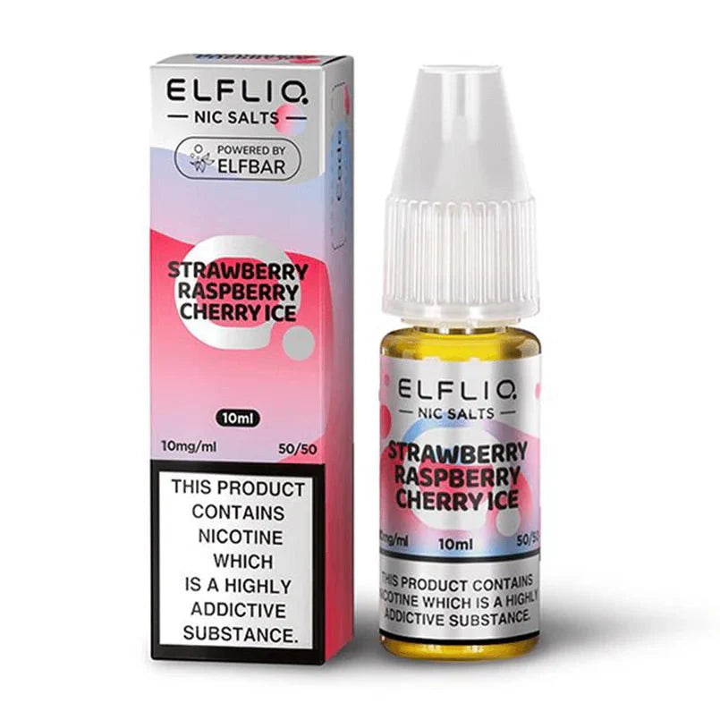 Elf Bar Elfliq Nic Salt - Box of 10-Strawberry Raspberry Cherry Ice-vapeukwholesale