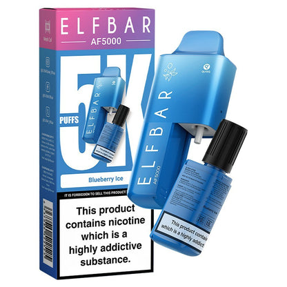 Elfbar AF5000 Puffs Disposable Vape Device - Box of 10-Blueberry Ice-vapeukwholesale