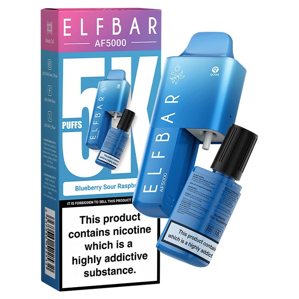 Elfbar AF5000 Puffs Disposable Vape Device - Box of 10-Blueberry Sour Raspberry-vapeukwholesale