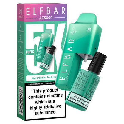 Elfbar AF5000 Puffs Disposable Vape Device - Box of 10-Kiwi Passion Fruit Guava-vapeukwholesale