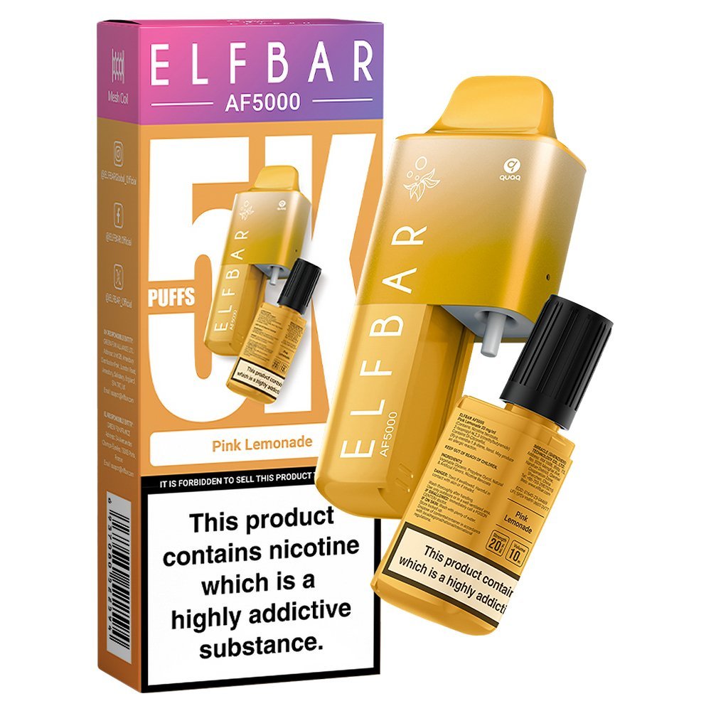 Elfbar AF5000 Puffs Disposable Vape Device - Box of 10-Pink Lemonade-vapeukwholesale