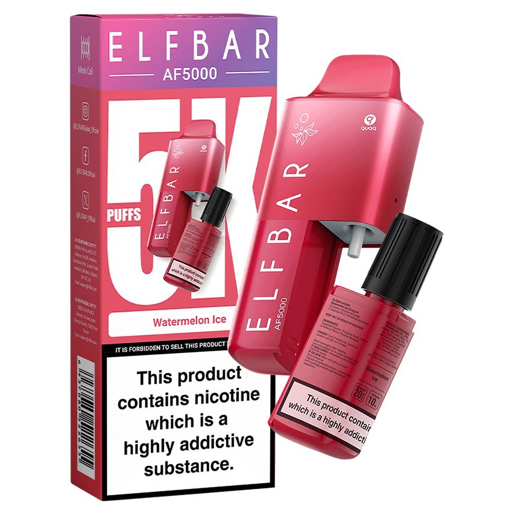 Elfbar AF5000 Puffs Disposable Vape Device - Box of 10-Watermelon Ice-vapeukwholesale