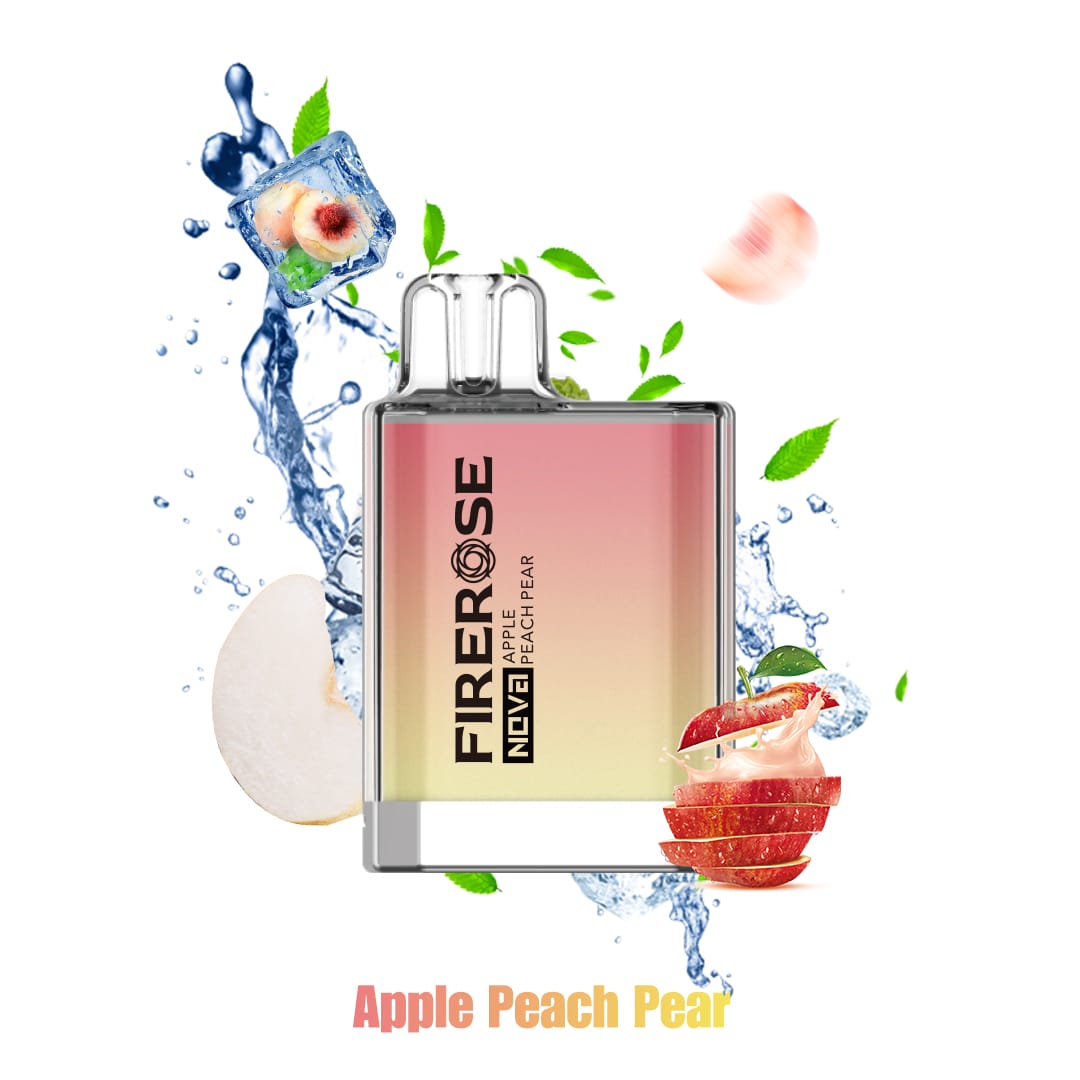 Elux Firerose Nova 600 Disposable Vape Puff Pod Box of 10-Apple Peach Pear-vapeukwholesale