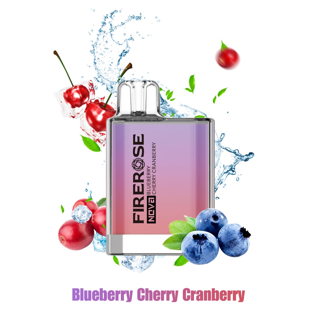 Elux Firerose Nova 600 Disposable Vape Puff Pod Box of 10-Blueberry Cherry Cranberry-vapeukwholesale