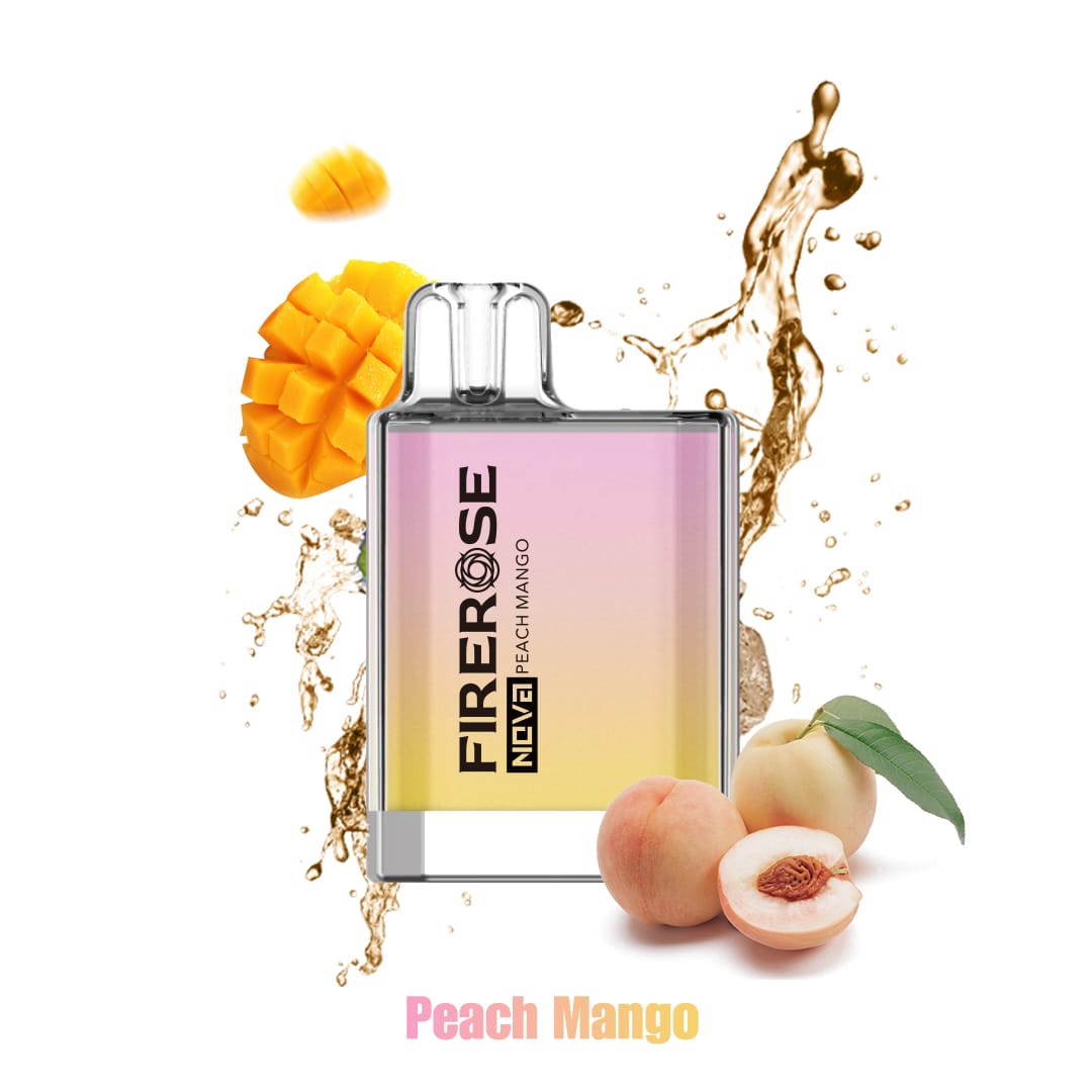 Elux Firerose Nova 600 Disposable Vape Puff Pod Box of 10-Peach Mango-vapeukwholesale