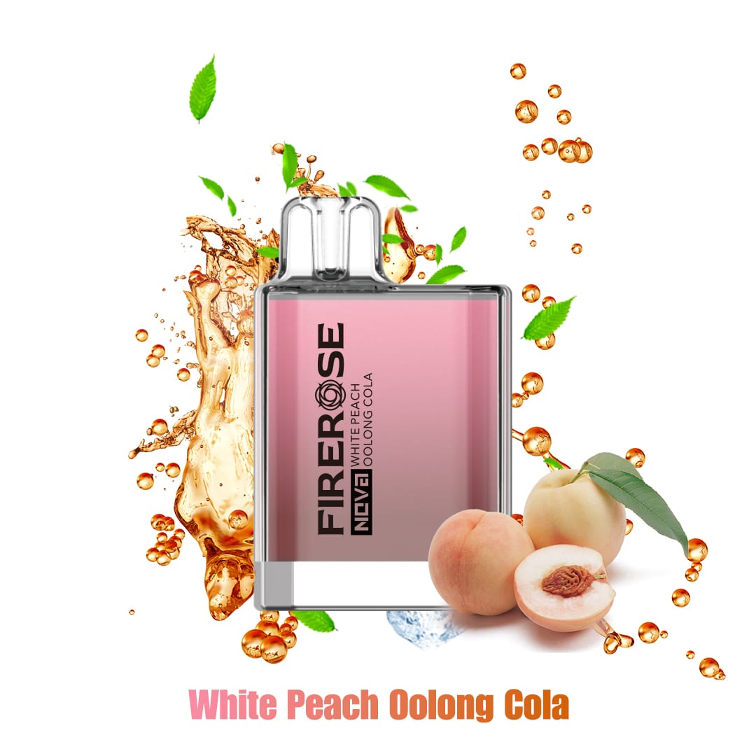 Elux Firerose Nova 600 Disposable Vape Puff Pod Box of 10-White Peach Oolong Cola-vapeukwholesale