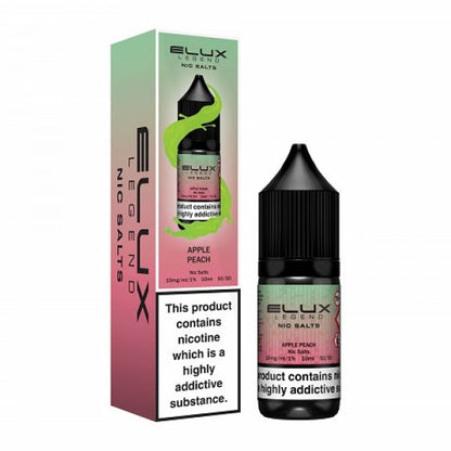 Elux Legend Nic Salts - 10ml E-liquids - Box of 10-Apple Peach-vapeukwholesale