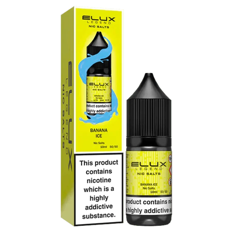 Elux Legend Nic Salts - 10ml E-liquids - Box of 10-Banana Ice *New*-vapeukwholesale