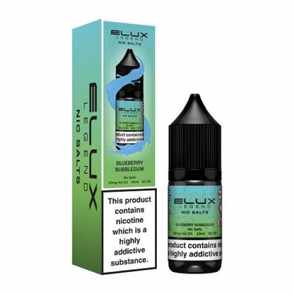 Elux Legend Nic Salts - 10ml E-liquids - Box of 10-Blueberry Bubblegum-vapeukwholesale