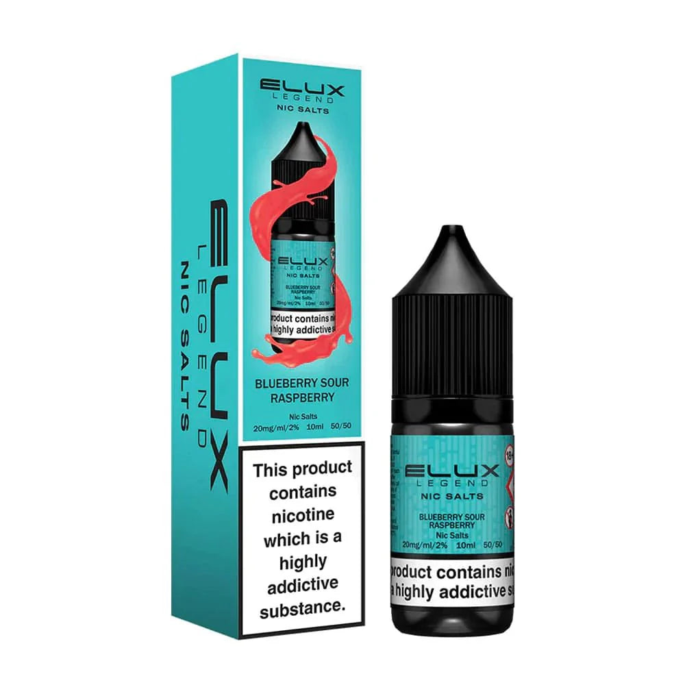 Elux Legend Nic Salts - 10ml E-liquids - Box of 10-Blueberry Sour Raspberry-vapeukwholesale