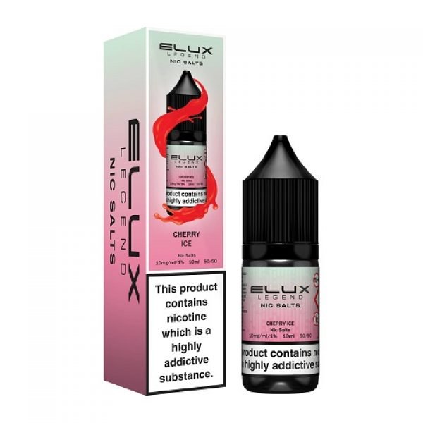 Elux Legend Nic Salts - 10ml E-liquids - Box of 10-Cherry Ice *New*-vapeukwholesale