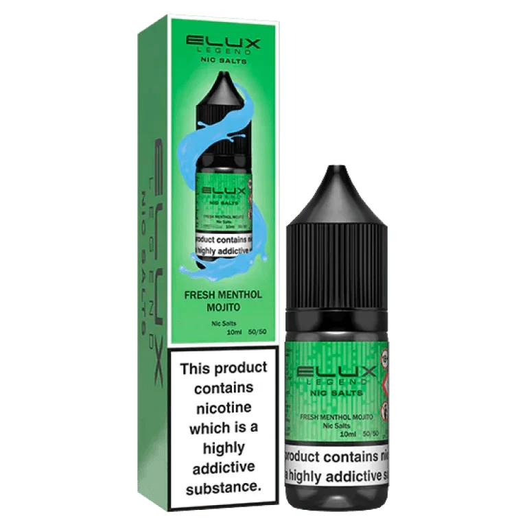 Elux Legend Nic Salts - 10ml E-liquids - Box of 10-Fresh Menthol Mojito *New*-vapeukwholesale