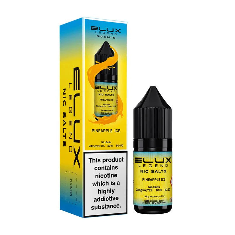 Elux Legend Nic Salts - 10ml E-liquids - Box of 10-Pineapple Ice *New*-vapeukwholesale